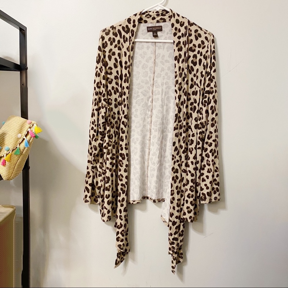 Dana Buchman Cheetah Print Rayon Cardigan 1X